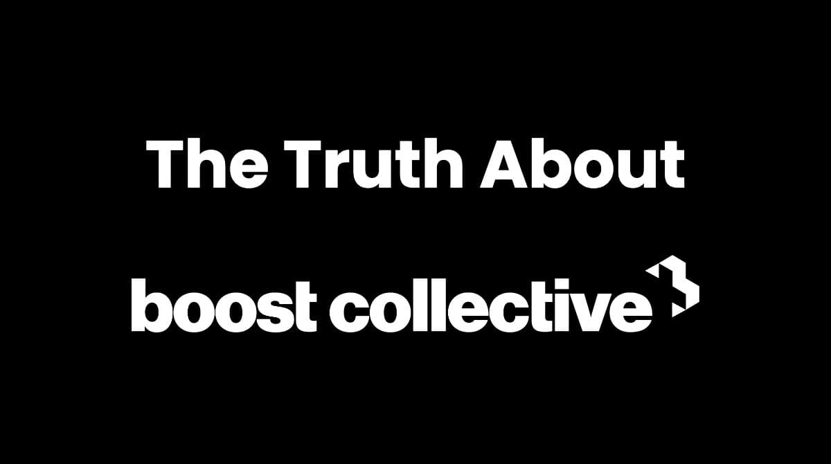 Black cover with the white headline 'The Truth About' above the white Boost Collective wordmark and logo