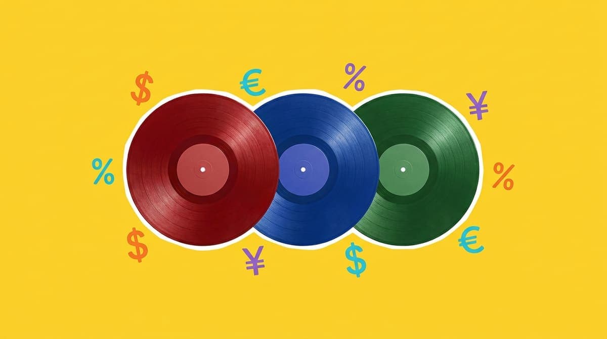 Comparison concept image of three music distribution paths