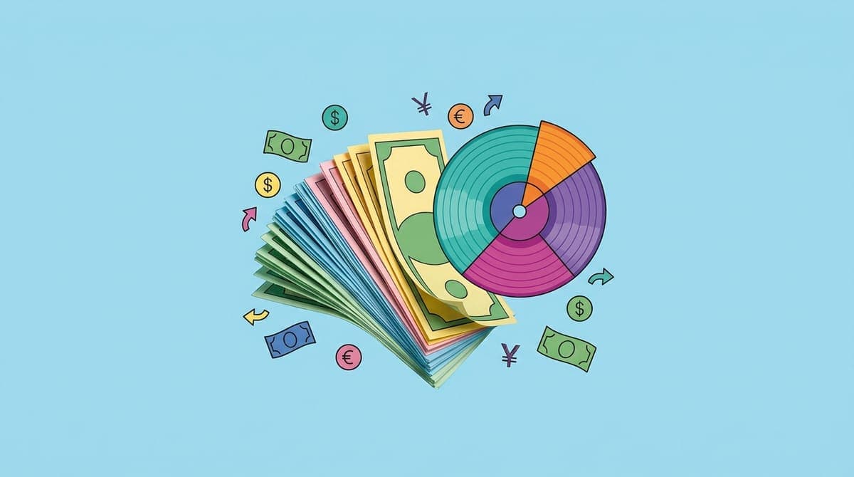 Notebook with budget allocations sketched out