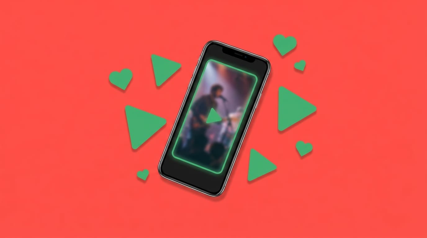 Person filming a vertical video on a smartphone