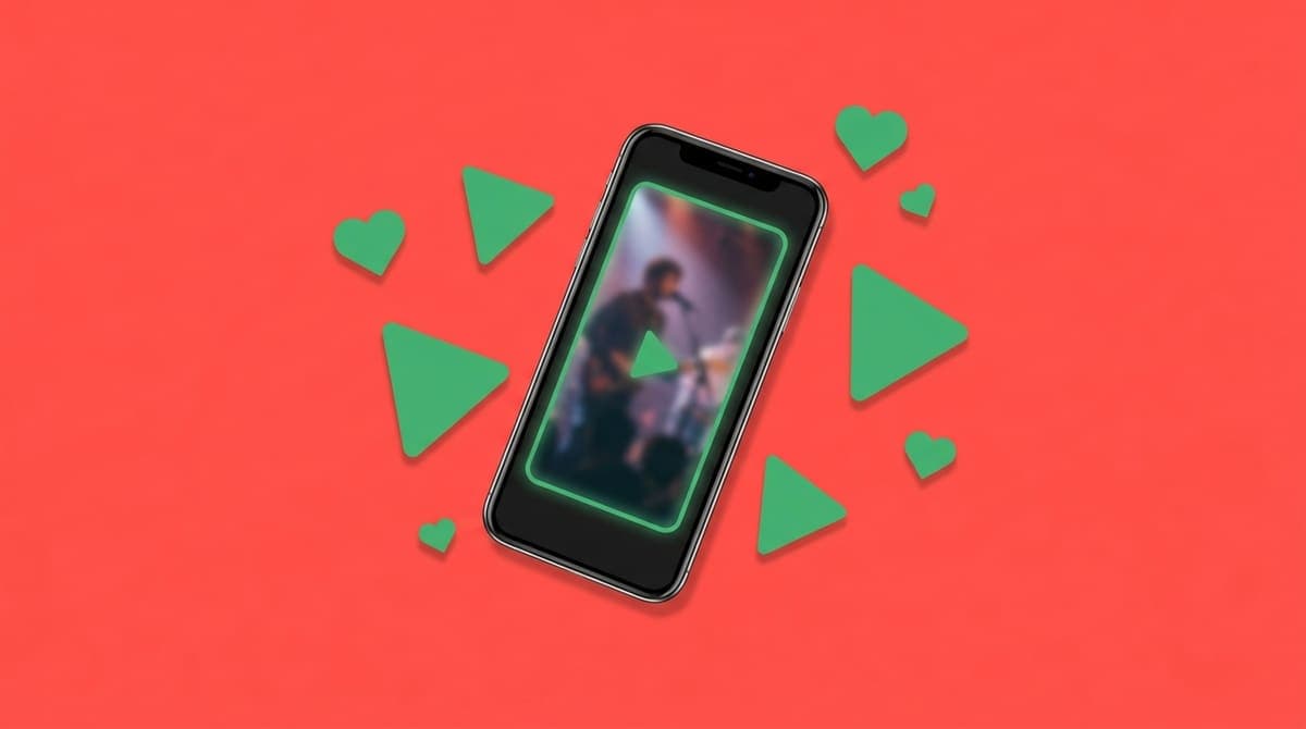 Person filming a vertical video on a smartphone