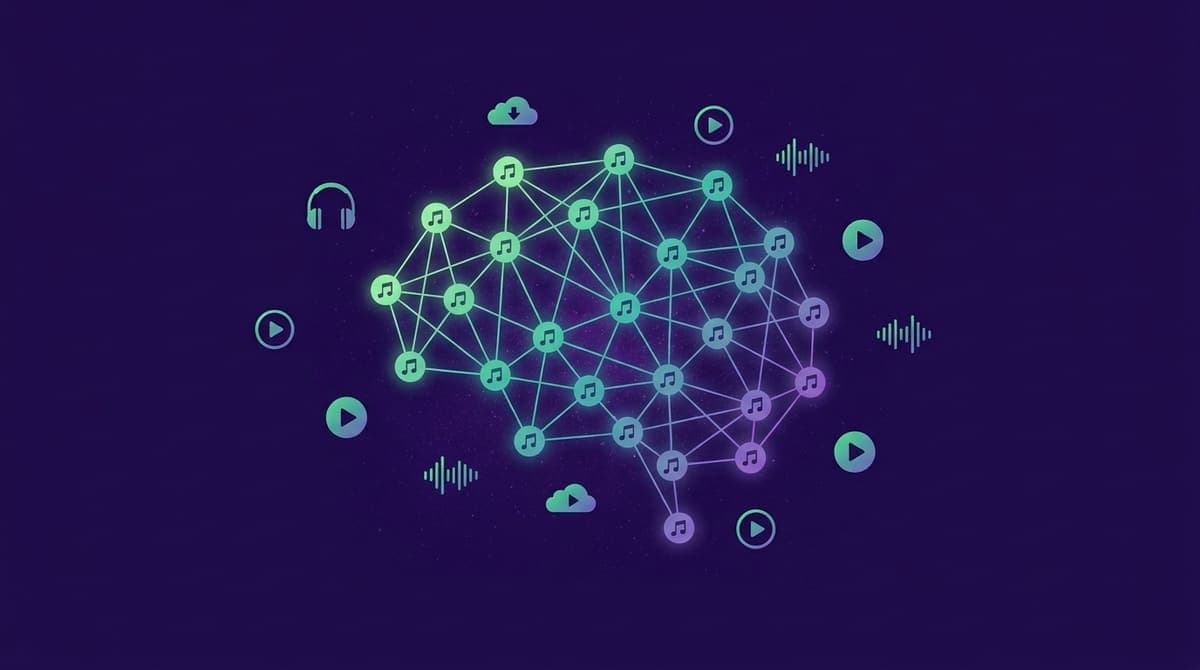 Abstract data visualization of music recommendations